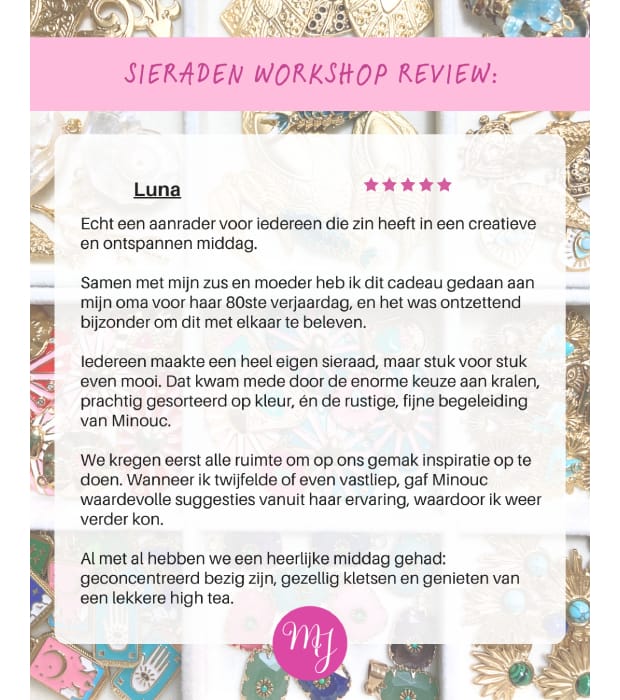 Moucy’s Sieraden Workshops review Luna Moucy's Sieraden Workshops review Luna
