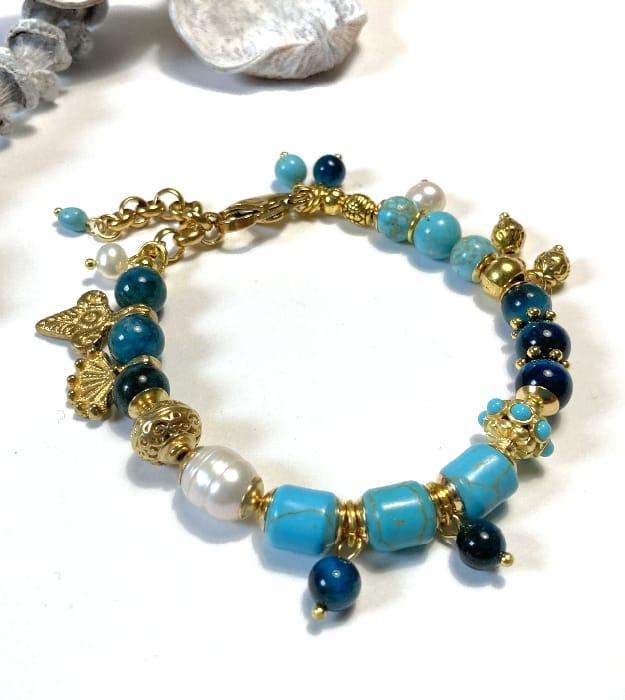 blauwe edelsteen armband halfedelstenen 1