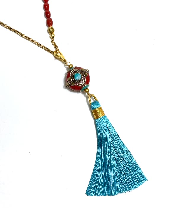 Verwisselbare Turquoise Kwast Hanger - Afbeelding 2