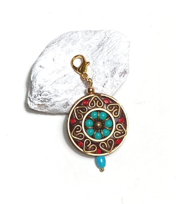 Losse ronde hanger in Tibetaanse stijl - Afbeelding 2
