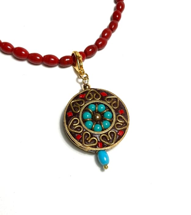 Losse ronde hanger in Tibetaanse stijl - Afbeelding 4