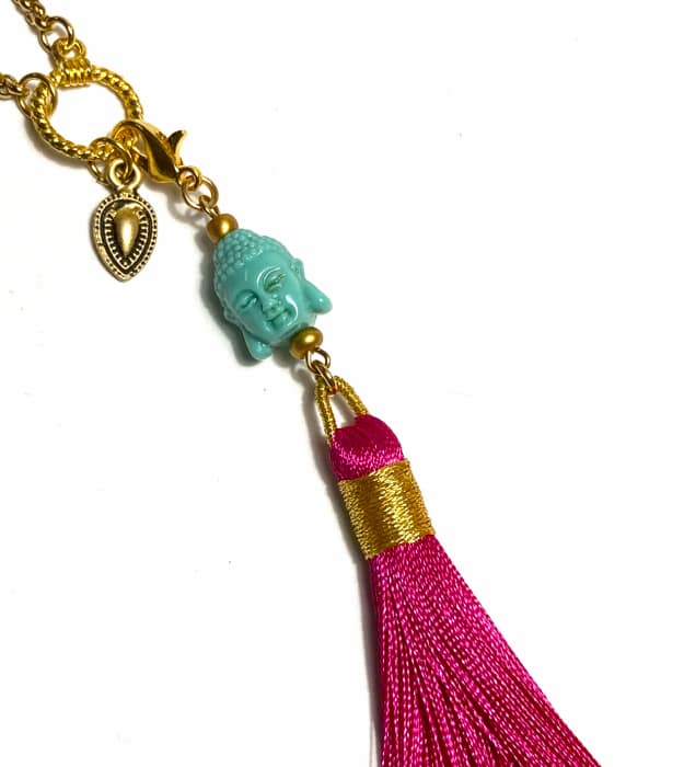 Boeddha Hanger met Fuchsia Kwast