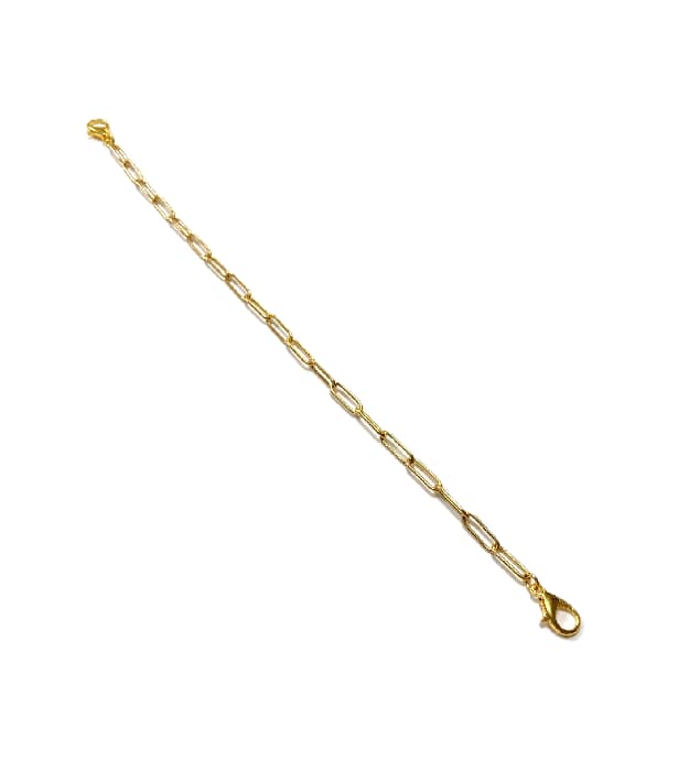 Ketting Verlengstuk 'Paperclip' van verguld RVS 22cm