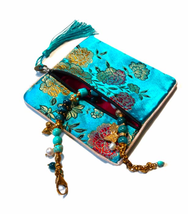 Turquoise Cadeau Zakje voor Sieraden, prijs per stuk