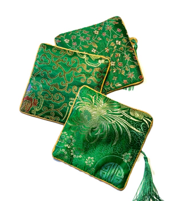 Groen Satijnen Cadeau Zakje voor Sieraden