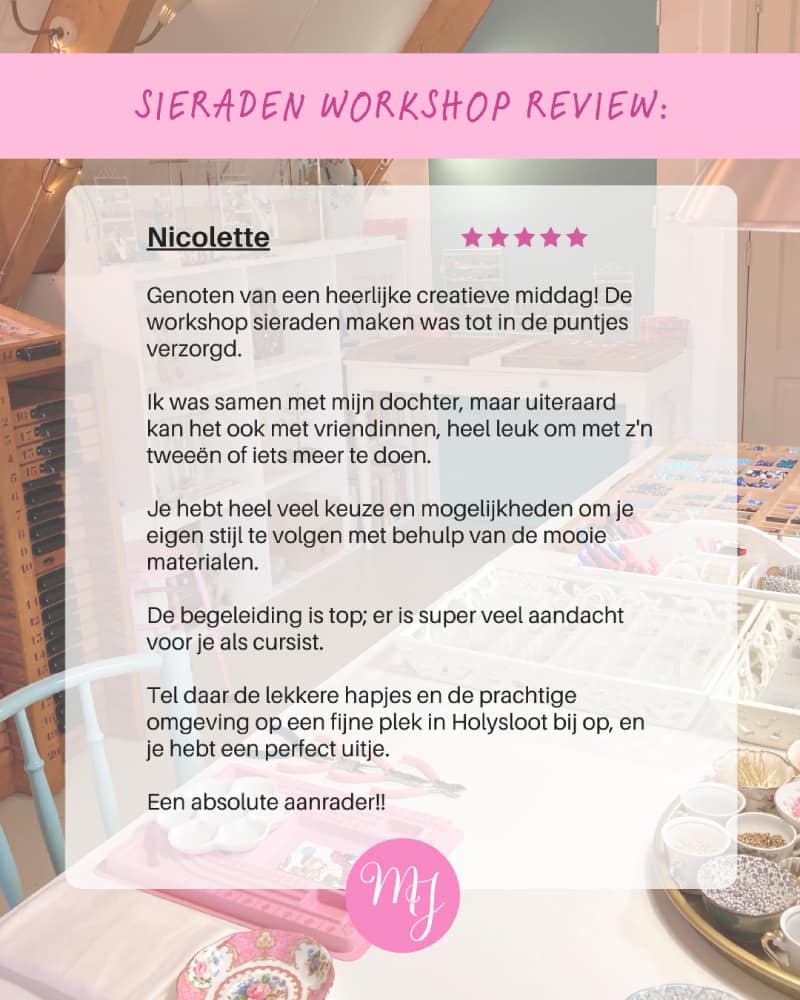 workshop sieraden maken Moucy's