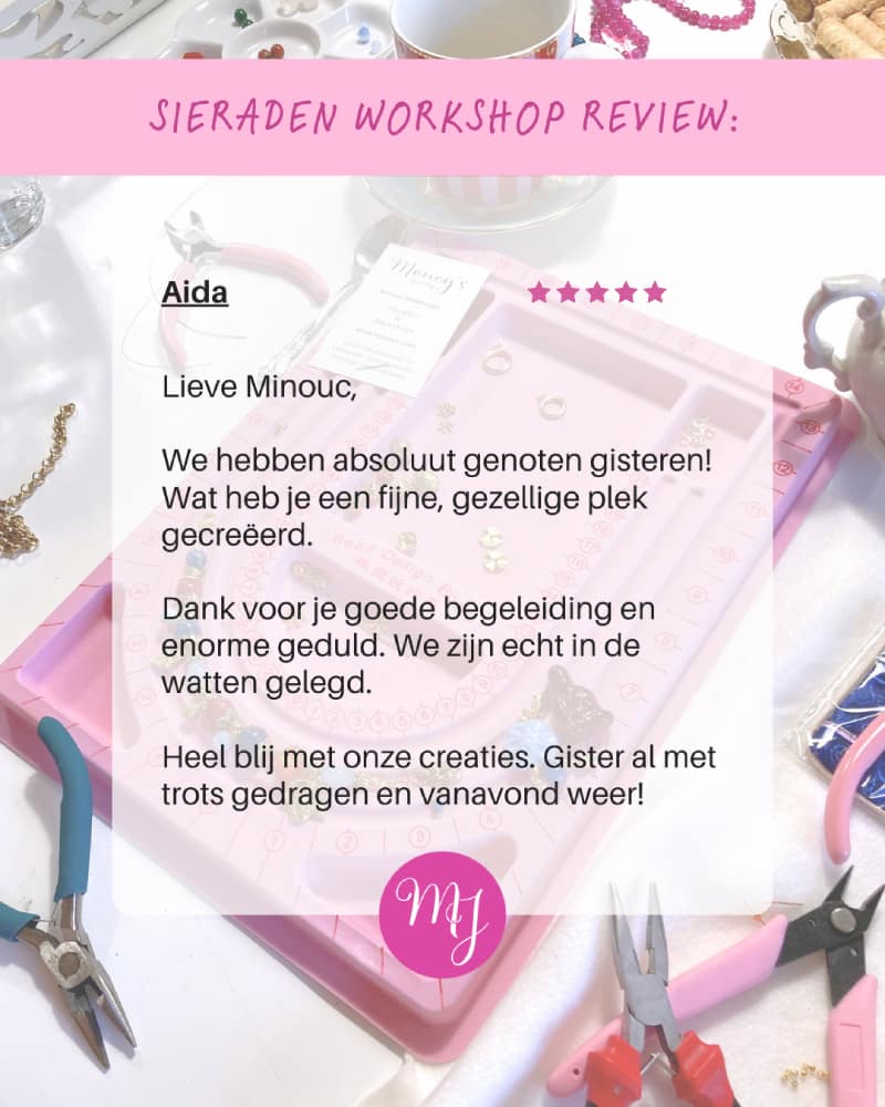 Moucy's workshop sieraden maken
